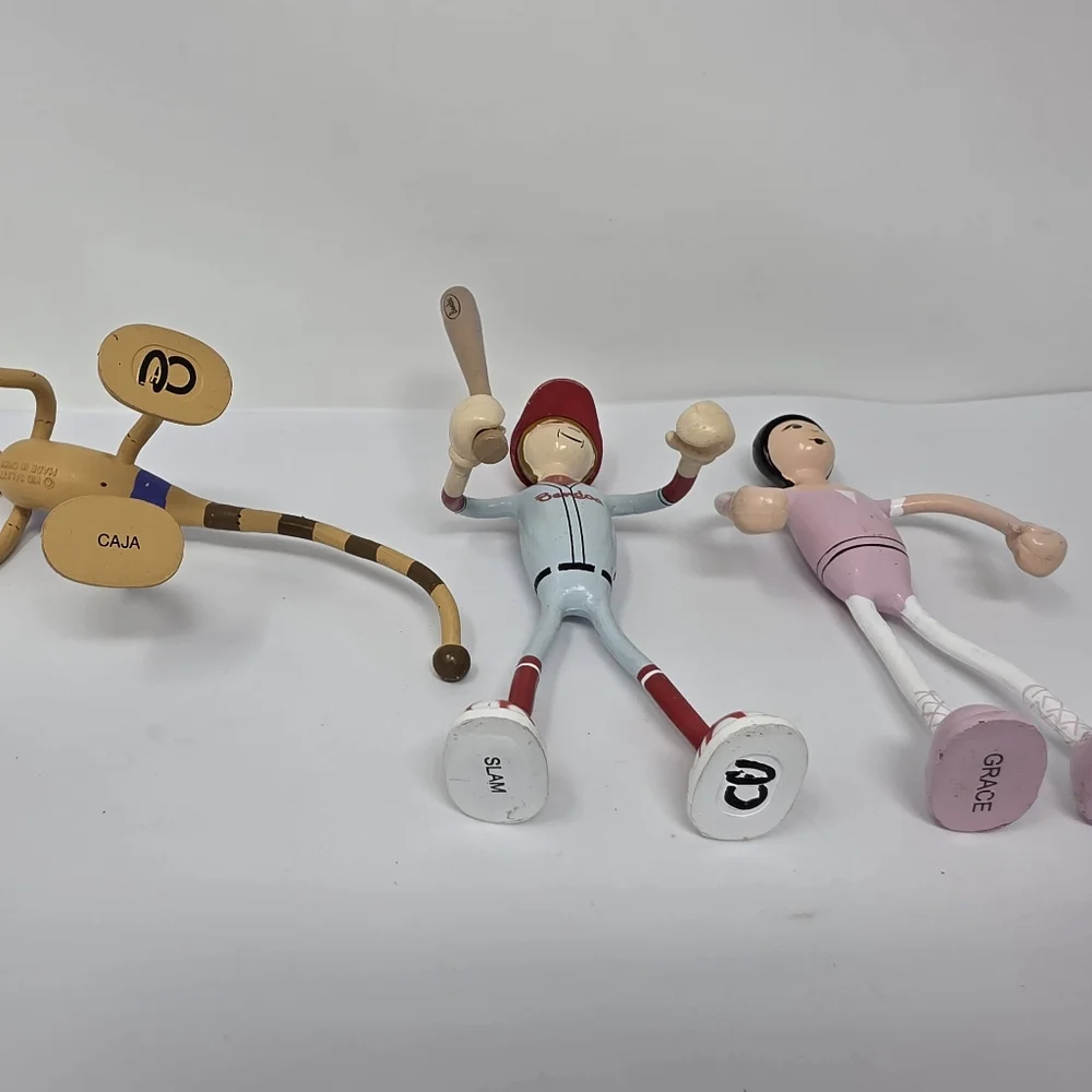 Kid Galaxy Bendable Bendos Baseball Player Slam Ballerina Grace Caja Lot of 3